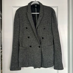 D&G Dolce Gabbana Men Black & White Double Breasted Sweater Jacket